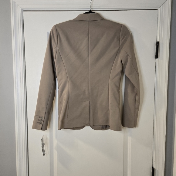 APT 9 One Button Lined Lucca Career Blazer Tan With Faux Pockets Size 2 - Picture 7 of 14